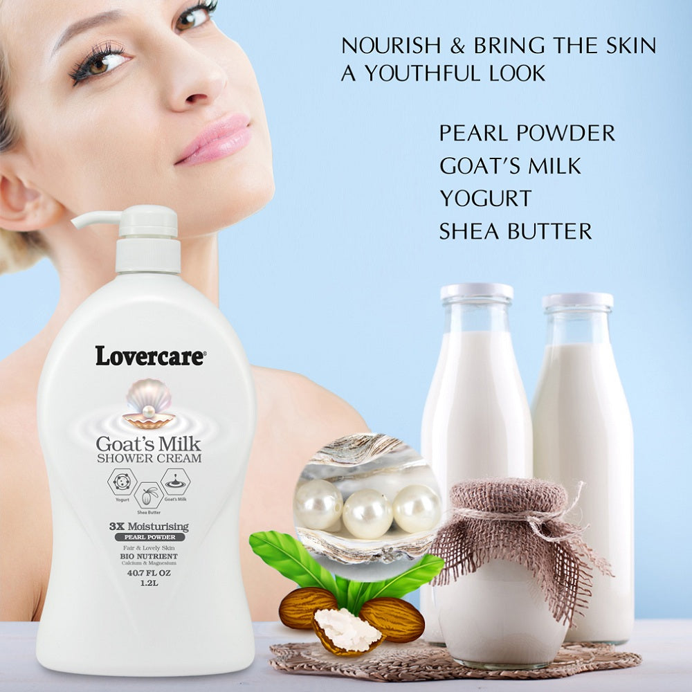 LoverCare Goat's Milk Body Wash 1200 mL | Pearl & Licorice