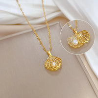 Korean Openable Shell Pearl Locket Necklace | Double-Sided Shell Pendant