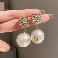 CC Style Pearl Vintage Drop Earrings | Classic Luxury Jewelry