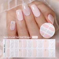20-Tip Gradient French Semi-Cured Gel Nail Stickers | Ombre French Nail Strips