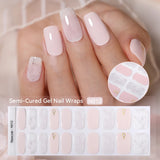 20-Tip Gradient French Semi-Cured Gel Nail Stickers | Ombre French Nail Strips