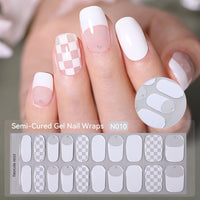 20-Tip Gradient French Semi-Cured Gel Nail Stickers | Ombre French Nail Strips