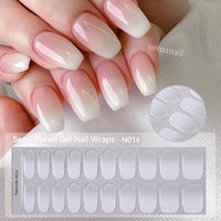 20-Tip Gradient French Semi-Cured Gel Nail Stickers | Ombre French Nail Strips