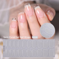 20-Tip Gradient French Semi-Cured Gel Nail Stickers | Ombre French Nail Strips