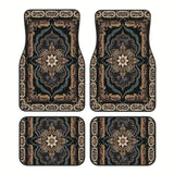 Persian-Print Car Floor Mat Set – 4-Piece Vintage Oriental Rug Style