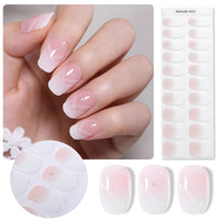 20-Tip Gradient French Semi-Cured Gel Nail Stickers | Ombre French Nail Strips
