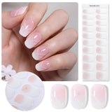 20-Tip Gradient French Semi-Cured Gel Nail Stickers | Ombre French Nail Strips