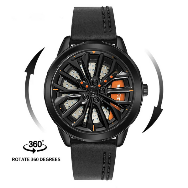 Rim Watch – Spinning Wheel Hub Design Sports Timepiece