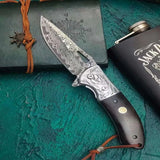 Damascus Steel Folding Knife – Premium EDC Pocket Blade