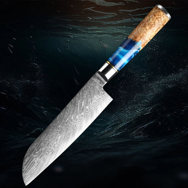 7″ Santoku Knife VG 10 Damascus Steel – Premium Kitchen Chef Blade