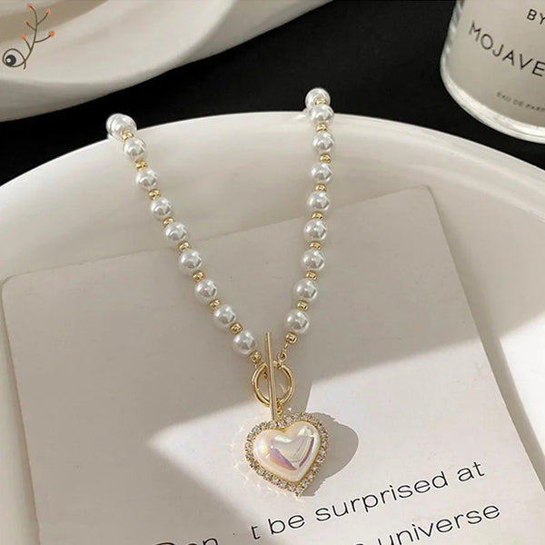 Imitation Pearl Pendant Necklace | Elegant Faux Pearl Jewelry