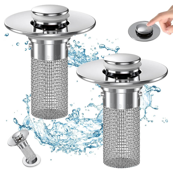Bathroom Sink Drain Strainer – Pop-Up Hair Catcher & Stopper