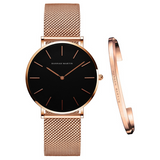 Hannah Martin Women’s Watch & Bracelet Set | Elegant Matching Timepiece Jewelry