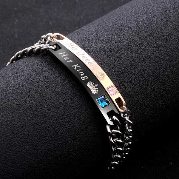His & Her King & Queen Couple Bracelet Set | Matching Jewelry for Partners