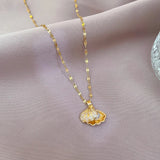 Korean Openable Shell Pearl Locket Necklace | Double-Sided Shell Pendant