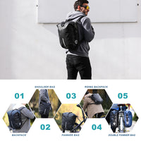 Rhinowalk 20L Waterproof Bike Pannier Bag | Rear Rack Bike Storage