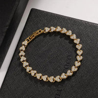 Luxury Roman Crystal Geometric Chain Bracelet | Elegant Sparkle Jewelry