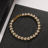 Luxury Roman Crystal Geometric Chain Bracelet | Elegant Sparkle Jewelry