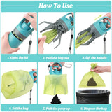 Portable Dog Poop Scooper with Built-In Waste Bag Dispenser