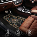 Persian-Print Car Floor Mat Set – 4-Piece Vintage Oriental Rug Style