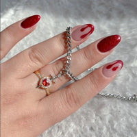 Heart Ring & Sword Bracelet Set | Couple Matching Jewelry Set