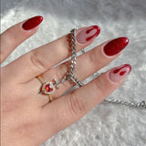 Heart Ring & Sword Bracelet Set | Couple Matching Jewelry Set