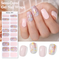 20-Tip Gradient French Semi-Cured Gel Nail Stickers | Ombre French Nail Strips
