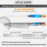 8-Inch Chef Knife VG10 Damascus Steel – Premium Kitchen Blade