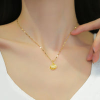Korean Openable Shell Pearl Locket Necklace | Double-Sided Shell Pendant