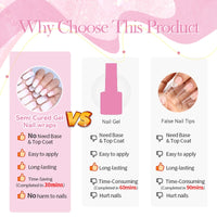 20-Tip Gradient French Semi-Cured Gel Nail Stickers | Ombre French Nail Strips