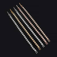 Luxury Roman Crystal Geometric Chain Bracelet | Elegant Sparkle Jewelry