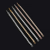 Luxury Roman Crystal Geometric Chain Bracelet | Elegant Sparkle Jewelry