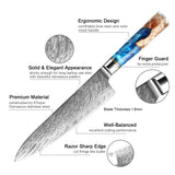 8-Inch Chef Knife VG10 Damascus Steel – Premium Kitchen Blade