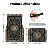Persian-Print Car Floor Mat Set – 4-Piece Vintage Oriental Rug Style
