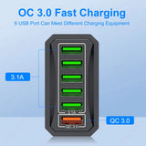 6-in-1 USB Charger Station – Multi-Port Fast Charging Hub