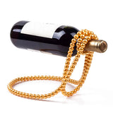 Pearl Chain Floating Wine Bottle Holder | Elegant Pearl Wine Display Stand