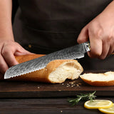 Damascus 7-Inch Steel Bread Slicer – Premium Baking & Kitchen Knife