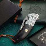 Damascus Steel Folding Knife – Premium EDC Pocket Blade