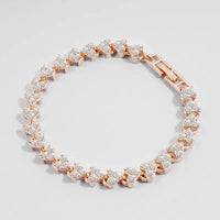 Luxury Roman Crystal Geometric Chain Bracelet | Elegant Sparkle Jewelry