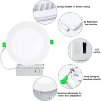 12units LED Recessed Slim Pot Light with Junction Box and Dimmable
