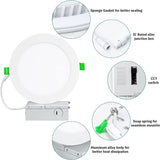 12units LED Recessed Slim Pot Light with Junction Box and Dimmable