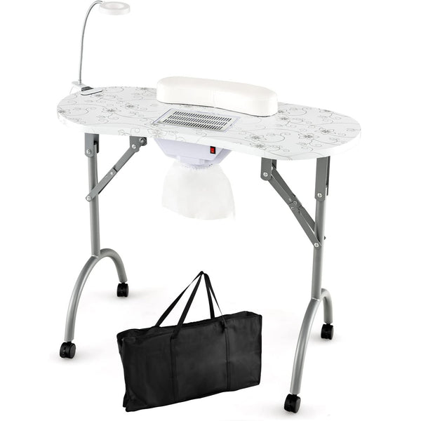 Portable Manicure Table, Foldable Nail Technician Desk