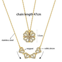 Four-Leaf Clover Magnetic Pendant Necklace | Lucky Charm Jewelry for Men & Women
