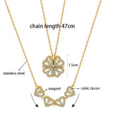 Four-Leaf Clover Magnetic Pendant Necklace | Lucky Charm Jewelry for Men & Women