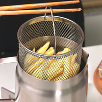 Stainless Steel Deep Frying Pot with Mesh Basket & Oil Storage – 2L Capacity