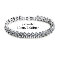Luxury Roman Crystal Geometric Chain Bracelet | Elegant Sparkle Jewelry