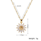Luxury Flower Zirconia Pendant Necklace | Elegant Inlaid Crystal Jewelry