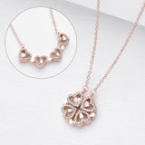 Folding Heart-Shaped Four-Leaf Clover Pendant Necklace | Magnetic Lucky Locket