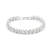 Luxury Roman Crystal Geometric Chain Bracelet | Elegant Sparkle Jewelry