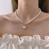 Imitation Pearl Pendant Necklace | Elegant Faux Pearl Jewelry